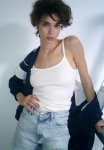 High-waisted Denim Shorts - Pale Denim Blue