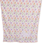 Personalised Fleece Blanket Pink And Purple Drawing Flower