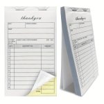 1PC Order Books With Cardboard 2 Part Carbonless Invoice Book For Small Business 8.64X13.97 Cm Receipt Book White yellow 50 Sets