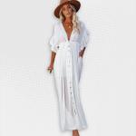 Women's White Boho-chic Beach Cover-up