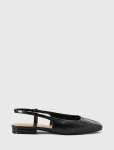 Grace Centre Seam Detail Slingback Flat - 41 Black