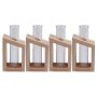 Crystal Glass Test Tube Vase In Wooden Stand Flower Pots
