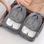 10-PACK Non-woven Shoe Storage Bags Portable Dustproof Travel Shoe Organizer Pouch With Drawstring