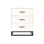 Kilimanjaro White Side Table Three Drawer - Round Handles