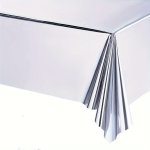 1PC Metallic Silver Table Cover 54IN 108IN 137CM 274CM Christmas Party Decoration Birthday Party Decor Waterproof Table Cloth Fo