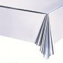 1PC Metallic Silver Table Cover 54IN 108IN/137CM 274CM Christmas Party Decoration Birthday Party Decor Waterproof Table Cloth For Birthday Wedding Party