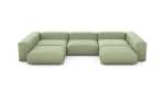 U-shape Sofa - Linen - Olive - 377CM X 241CM