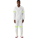Safeway Safety Polycotton Boiler Suit - Reflective Arms & Legs - Yellow Tape - White 54
