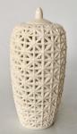 White Cut-out Ginger Jar Criss-cross Design – 45X20CM