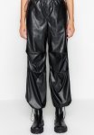High Waist Pu Trousers - Black
