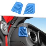 Jimen Compatible With Jeep Wrangler Jl Unlimited Gladiator Jt 2024-2025 2PCS Dash Side Air Vent Cover Trim Light Blue