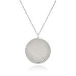 Infinity Disc Necklace With Accents - 18KT White Gold Vermeil