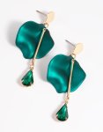 GREE N Petal & Pear Stone Drop Earrings