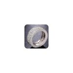 925 Sterling Silver Plated Shiny Diamond Rings For Men Women Multi Row Ring Cubic Zirconia Eternity Engagement Wedding Band Stat