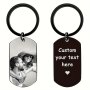 1PC Personalized Picture Keychain Custom Tag Keychain With Photo Name Key Ring Valentine's Day Gift For Men Women