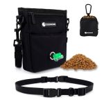 Coowone Dog Treat Pouch Pet Training Cross Body Bag Magnetic Closure Dog Walking Fanny Pack Built-in Poop Bag Dispenser Adjustab