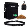 Coowone Dog Treat Pouch Pet Training Cross Body Bag Magnetic Closure Dog Walking Fanny Pack Built-in Poop Bag Dispenser Adjustable Shoulder Strap D