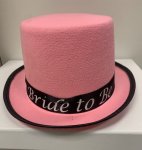 Bride To Be Pink Top Hat