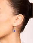 Goldair Gold Dark Blue Diamante Crab Huggie Earrings