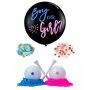 Gender Reveal Golf Balls & 36 Balloons With Confetti Set For Party