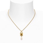 Celestia Small Pendant Necklace -gold cream Rose Pearl