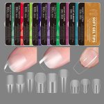 550PCS BOX Soft Gel X Nail Tips Half Matte Clear Acrylic Nail Tips Pre-shaped False Nail Tips Press On Nails For Nail Extension