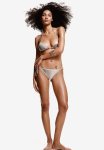 Tie Tanga Bikini Bottoms - Beige & Silver