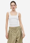 Ribbed Vest Top - White