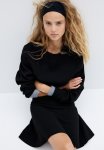 Flared Knitted Skirt - Black