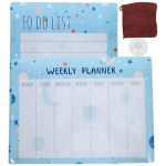 Oatipho Magnetic Dry Erase Board For Refrigerator Plastic Whiteboard With Suction Cups And Eraser Cloth Weekly Schedule Planning