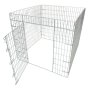 4-PANEL Flat Folding Playpen With Doggy Gate Steel 80 X 80 X 60CM - 120 X 120 X 110CM