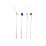5 Piece Heart Glass Straw Set Clear