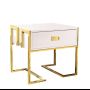 Asher One Drawer End Side Table White