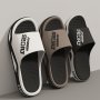 Men's Alphabet Print Fashion Slides Casual Non Slip Slippers Open Toe Shoes For Indoor Outdoor Beach Shower Spring And Summer