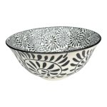 Black Leaf Swirls Ceramic Bowl 7HCM