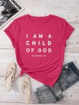 Letter Print Crew Neck T-Shirt Short Sleeve Casual Top For Spring & Summer Women's Clothing