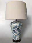 Blue Feather Lamp Cream Shade 73X46CM