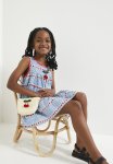 PoP Candy Tiered Gingham Dress - Blue & White