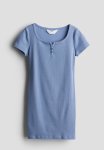 Ribbed Jersey Dress - Blue