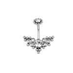 Diamond Belly Button Ring Stainless Steel Cz Barbell Silver Arrows Fashion Belly Piercing Jewelry Body Retainer 14G 1.6MM10MM Ar