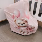 Car Seat Cover Pink Balloon Teddy Set