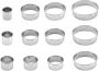 12PCS Stainless Steel Round Biscuit Cookie Cutters Set With Patterned