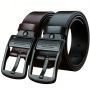 Men's Pin Buckle Genuine Leather Belt 2-PACK 120CM