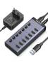 UGreen 7-PORT USB 3.0 Hub With Individual Power Switches And 12V Power Adapter