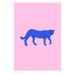 Blue Cheetah Art Print - A4