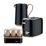 Swan Black Cordless Kettle & 2 Slice Toaster & Egg Boiler