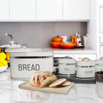 4 Piece Metal Bread Box And Canister Set - Black