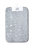 Soft Grey Pebble Print Bath Mat - None Grey