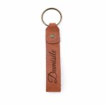 Bulk Order: Leather Personalised Narrow Keyring – Neutral Mix