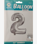 Casey 102CM Silver Balloon Number 2